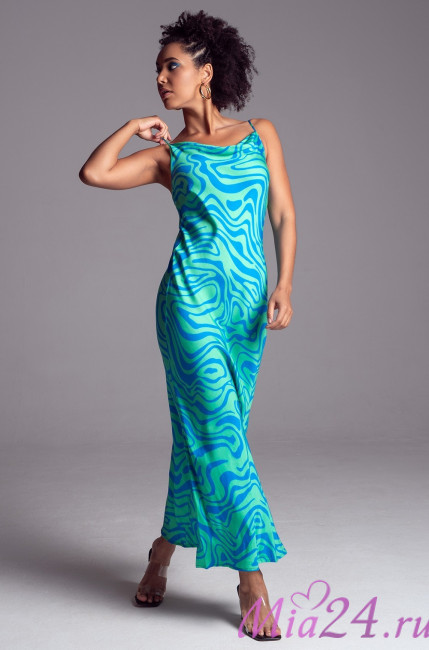 Платье длинное женское из вискозы с шелком Mia-Amore "Seville" 5068 бирюза Платье длинное женское из вискозы с шелком Mia-Amore "Seville" 5068 бирюза