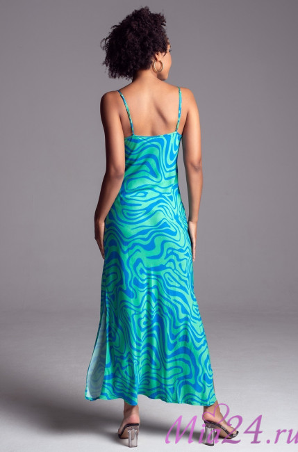 Платье длинное женское из вискозы с шелком Mia-Amore "Seville" 5068 бирюза Платье длинное женское из вискозы с шелком Mia-Amore "Seville" 5068 бирюза