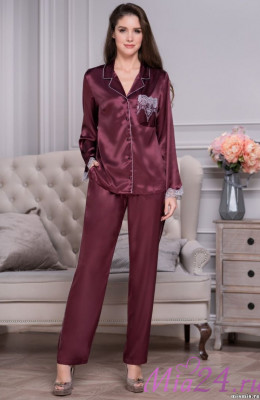 Комплект домашний женский шелковый Mia-Amore &quot;Laura&quot; 3296 бордо