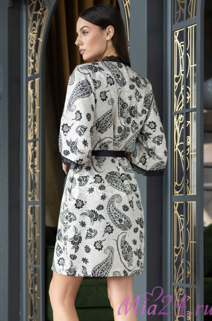 Халат из жаккарда женский Mia-Amore "Perseya" 7983 молочный  Халат из жаккарда женский Mia-Amore "Perseya" 7983 молочный
