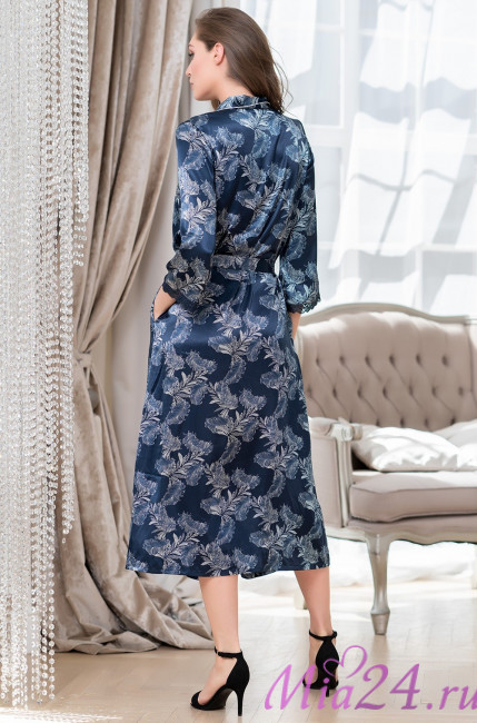 Халат длинный женский на пуговицах Mia-Amore Vanessa 3779