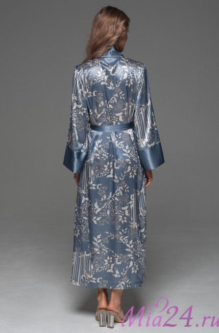 Халат длинный запашной женский Jane 4659 'Mia-Amore' - шелковый 