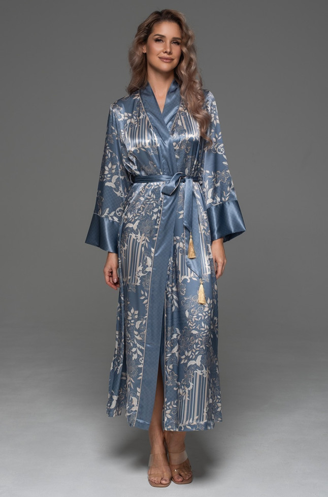 Халат длинный запашной женский Jane 4659 'Mia-Amore' - шелковый 