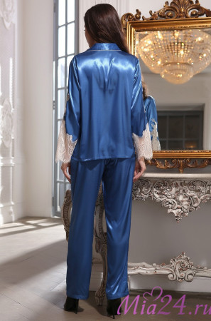 Комплект домашний шелковый Mia-Amore "Chantal" 3196 синий 