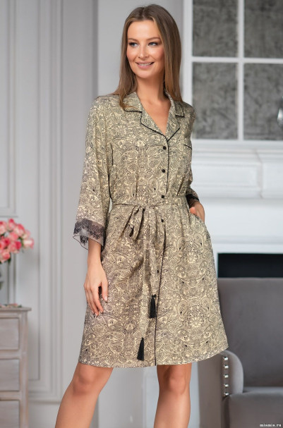 Халат женский из вискозы на пуговицах Mia-Amore "Dominica" 1267