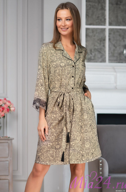 Халат женский из вискозы на пуговицах Mia-Amore "Dominica" 1267 Халат женский из вискозы на пуговицах Mia-Amore "Dominica" 1267