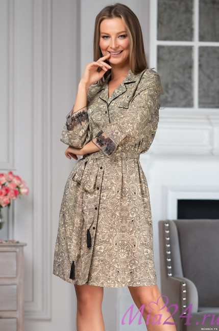 Халат женский из вискозы на пуговицах Mia-Amore "Dominica" 1267 Халат женский из вискозы на пуговицах Mia-Amore "Dominica" 1267