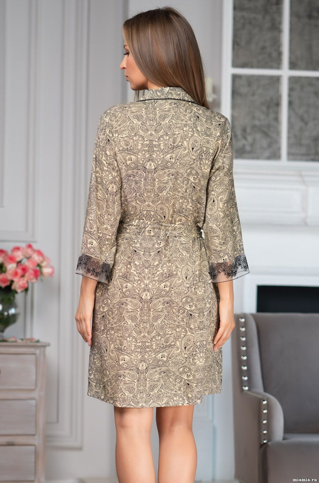 Халат женский из вискозы на пуговицах Mia-Amore "Dominica" 1267