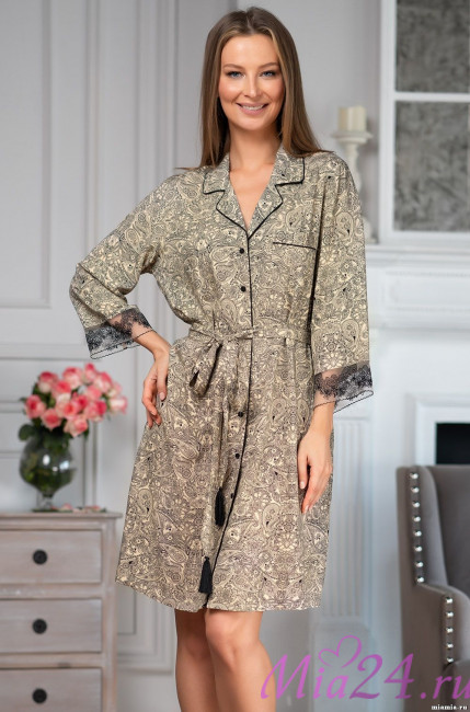 Халат женский из вискозы на пуговицах Mia-Amore "Dominica" 1267 Халат женский из вискозы на пуговицах Mia-Amore "Dominica" 1267