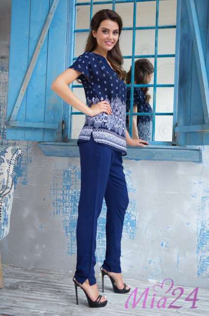 Комплект домашний женский Mia-Mia "Leona" 16216 синий
