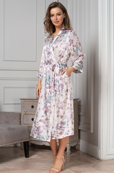 Халат женский длинный шелковый Mia-Amore "Miracle" 3549