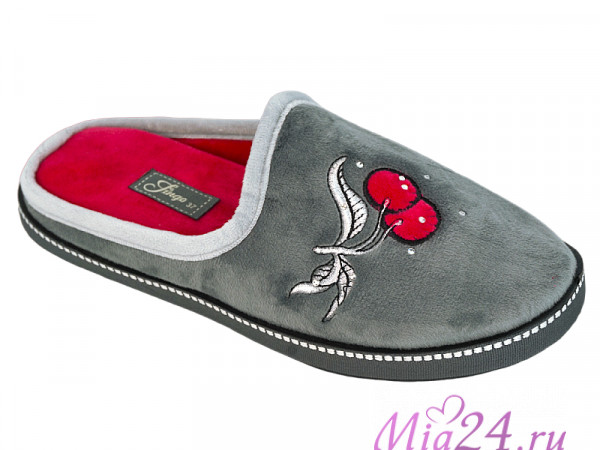 Туфли комнатные женские TINGO 8361 - серые, размеры 37-41, текстиль