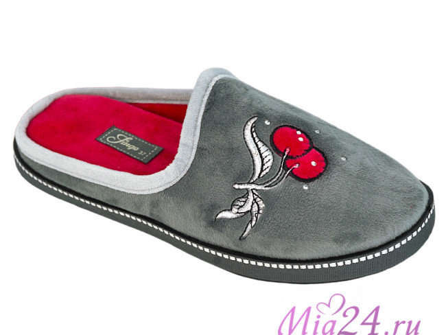 Туфли комнатные женские TINGO 8361 - серые, размеры 37-41, текстиль