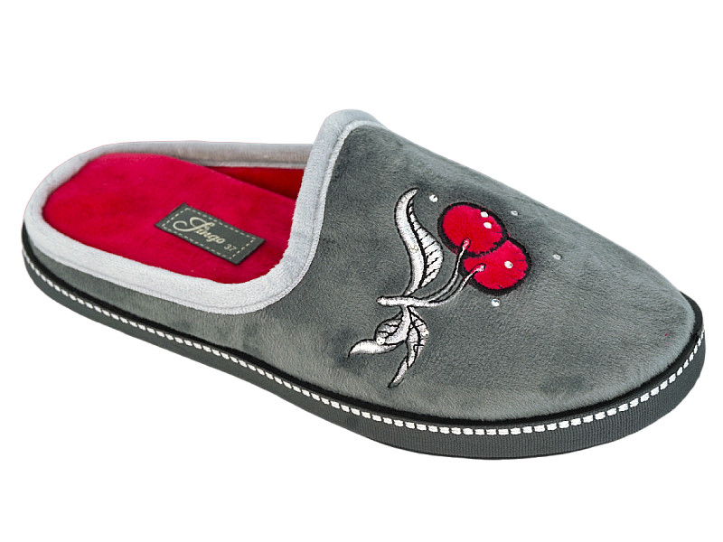 Туфли комнатные женские TINGO 8361 - серые, размеры 37-41, текстиль