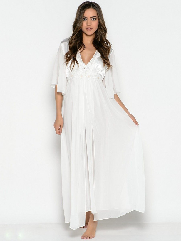 Пеньюар длинный из шифона Mia-Mia "Milady" 7727 белый