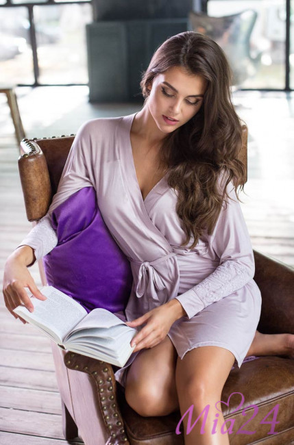 Халат женский домашний Mia-Mia "Gemma" 16153 сиреневый Халат женский домашний Mia-Mia "Gemma" 16153 сиреневый