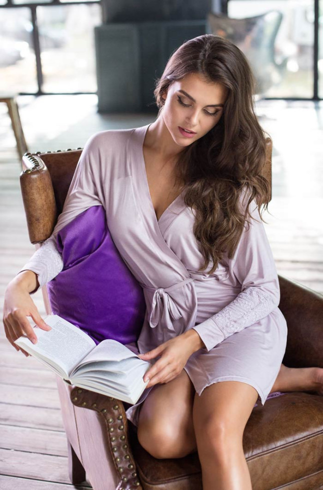 Халат женский домашний Mia-Mia "Gemma" 16153 сиреневый