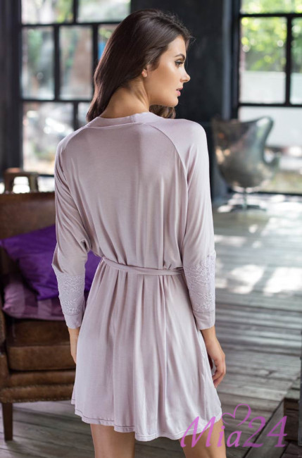 Халат женский домашний Mia-Mia "Gemma" 16153 сиреневый Халат женский домашний Mia-Mia "Gemma" 16153 сиреневый