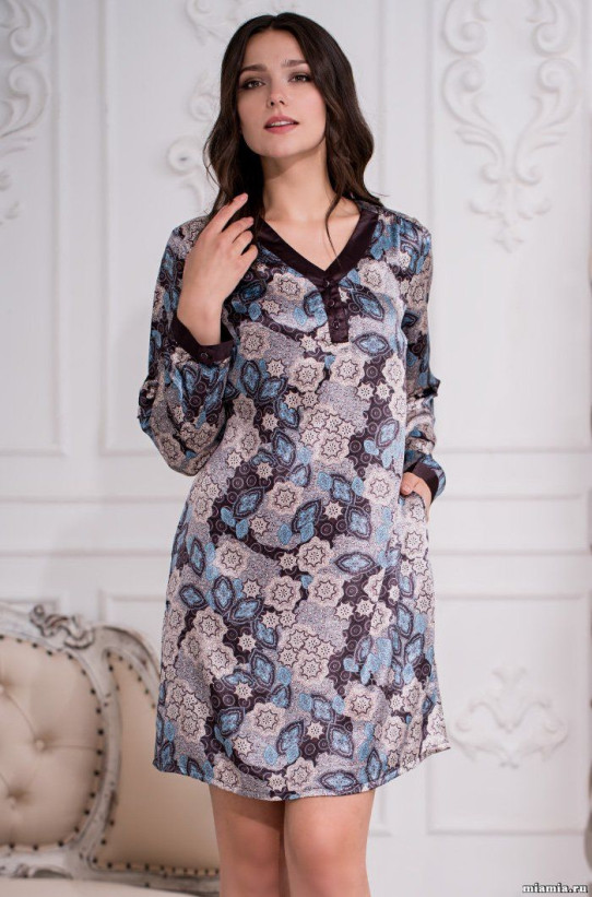 Туника шелковая женская Mia-Amore "Linda" 3285 антрацит 