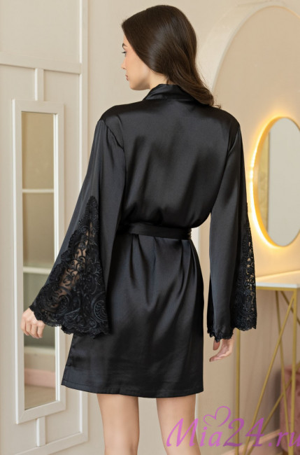 Халат женский шелковый Mia-Amore "Marjory" 3963 черный Халат женский шелковый Mia-Amore "Marjory" 3963 черный