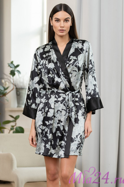 Халат женский шелковый Mia-Amore "Vittoria" 5153 черный