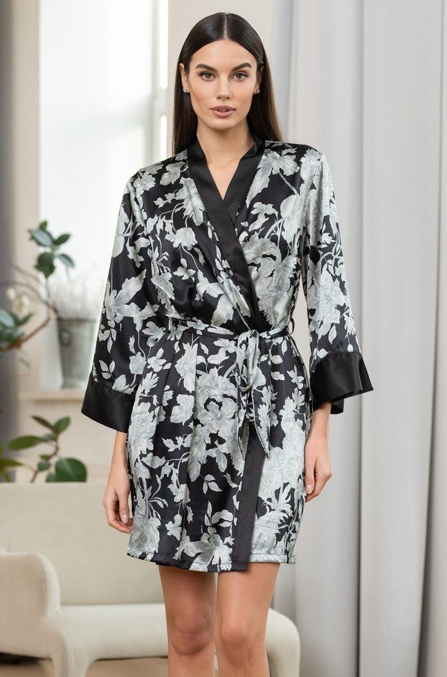 Халат женский шелковый Mia-Amore "Vittoria" 5153 черный