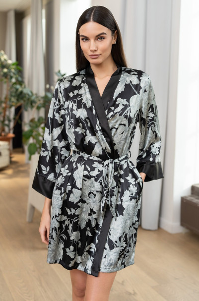 Халат женский шелковый Mia-Amore "Vittoria" 5153 черный