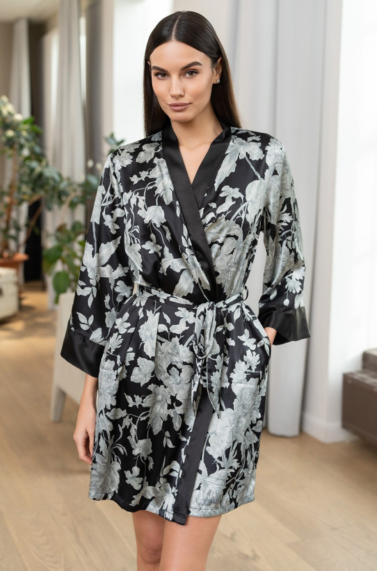 Халат женский шелковый Mia-Amore "Vittoria" 5153 черный