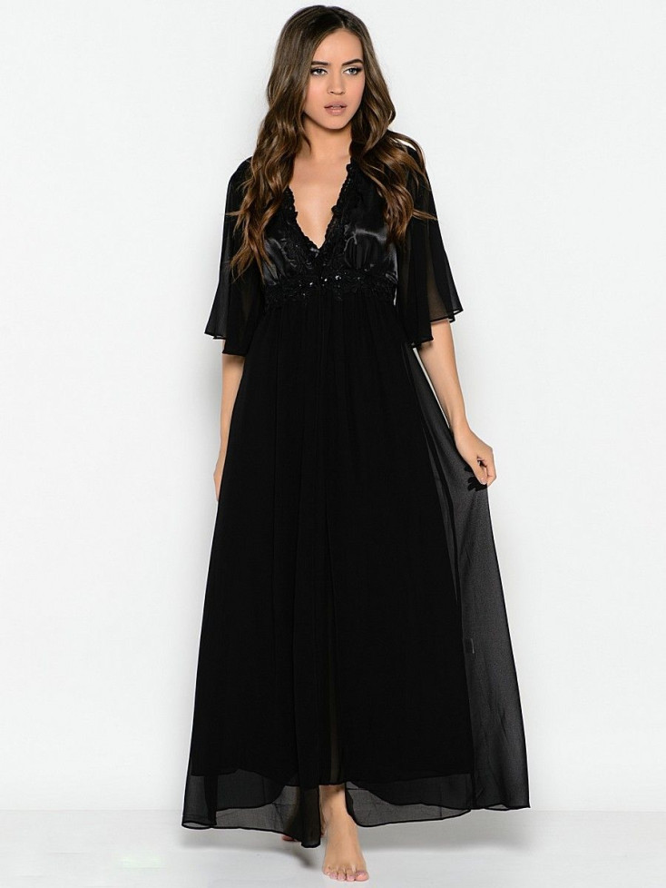 Пеньюар длинный из шифона Mia-Mia "Milady" 7727 черный