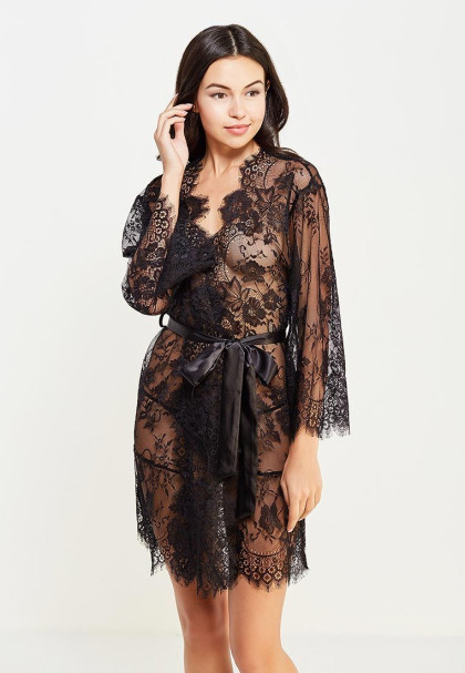Халат кружевной Mia-Amore "Chanel" 2023 черный