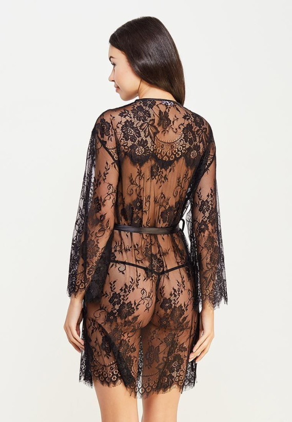 Халат кружевной Mia-Amore "Chanel" 2023 черный