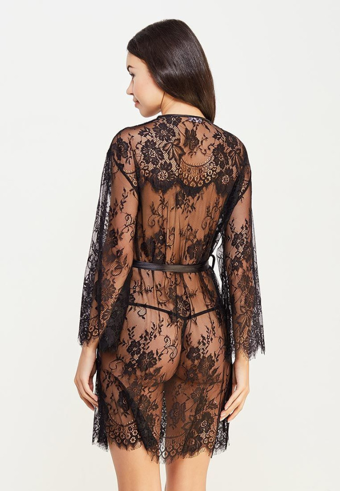 Халат кружевной Mia-Amore "Chanel" 2023 черный