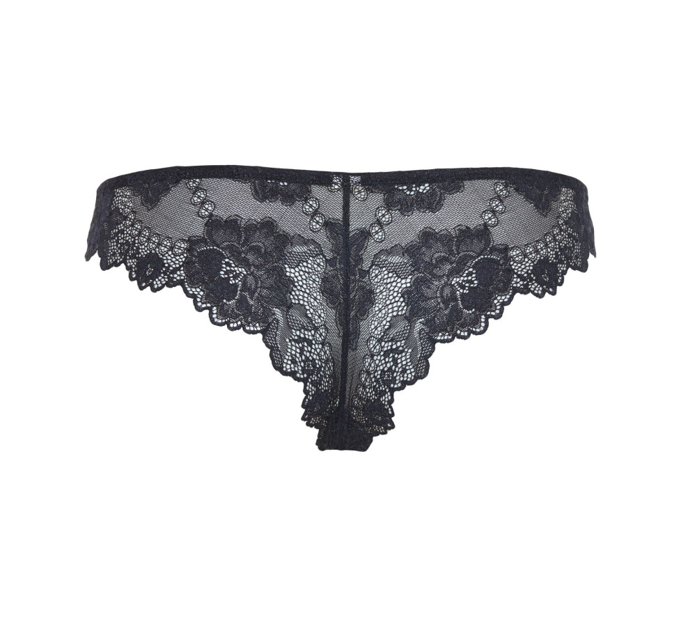 Кружевные трусы-бразильяна Lormar "Prestige" My Class черный