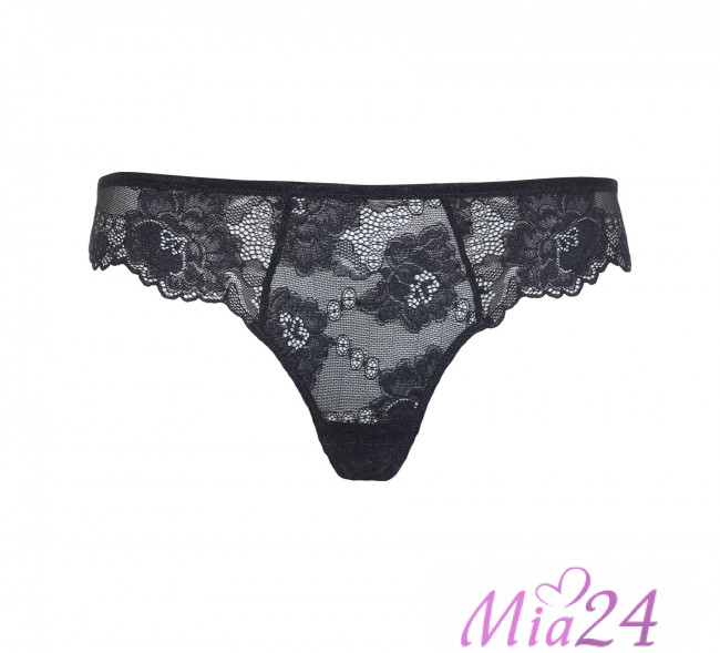 Кружевные трусы-бразильяна Lormar "Prestige" My Class черный