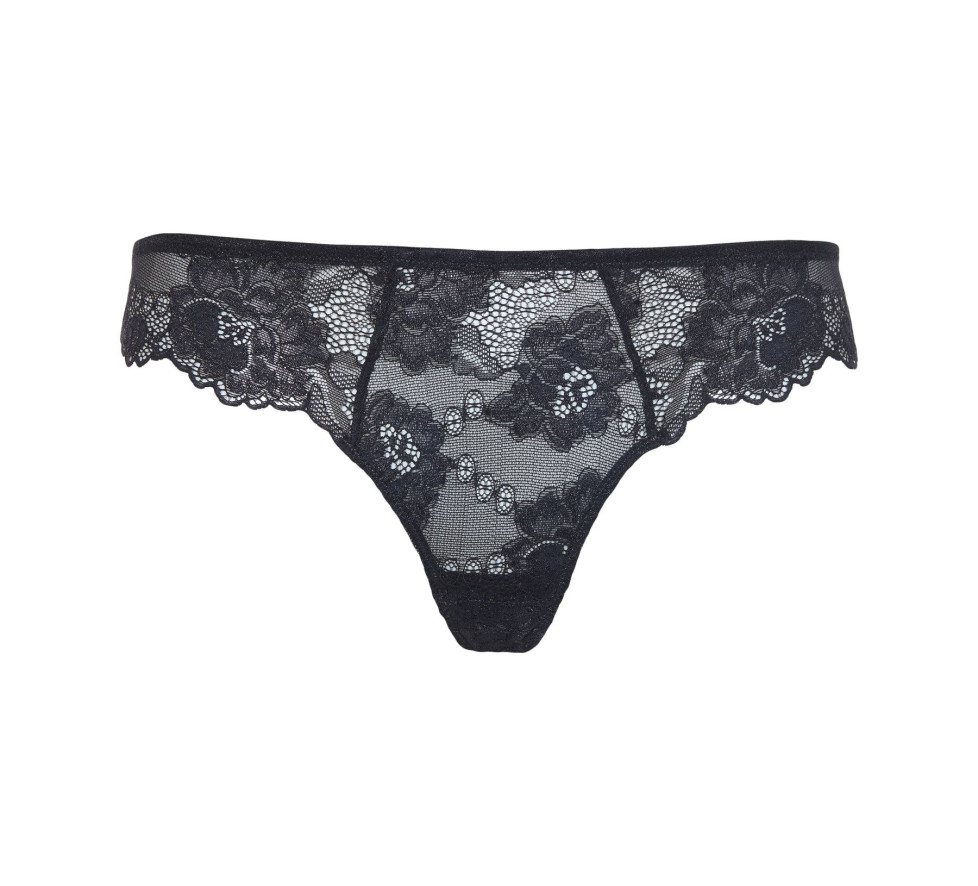 Кружевные трусы-бразильяна Lormar "Prestige" My Class черный