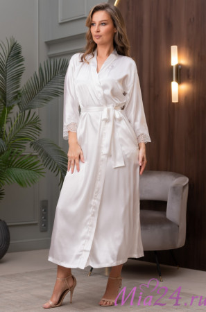 Халат длинный шелковый Mia-Amore "Arianna" 3949 белый  