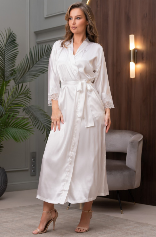 Халат длинный шелковый Mia-Amore "Arianna" 3949 белый  
