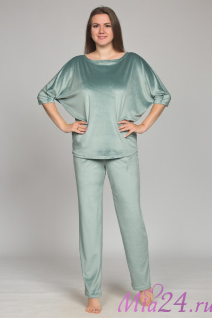 Костюм женский домашний велюровый "Весталия" 7787 фисташка Костюм женский домашний велюровый "Весталия" 7787 фисташка