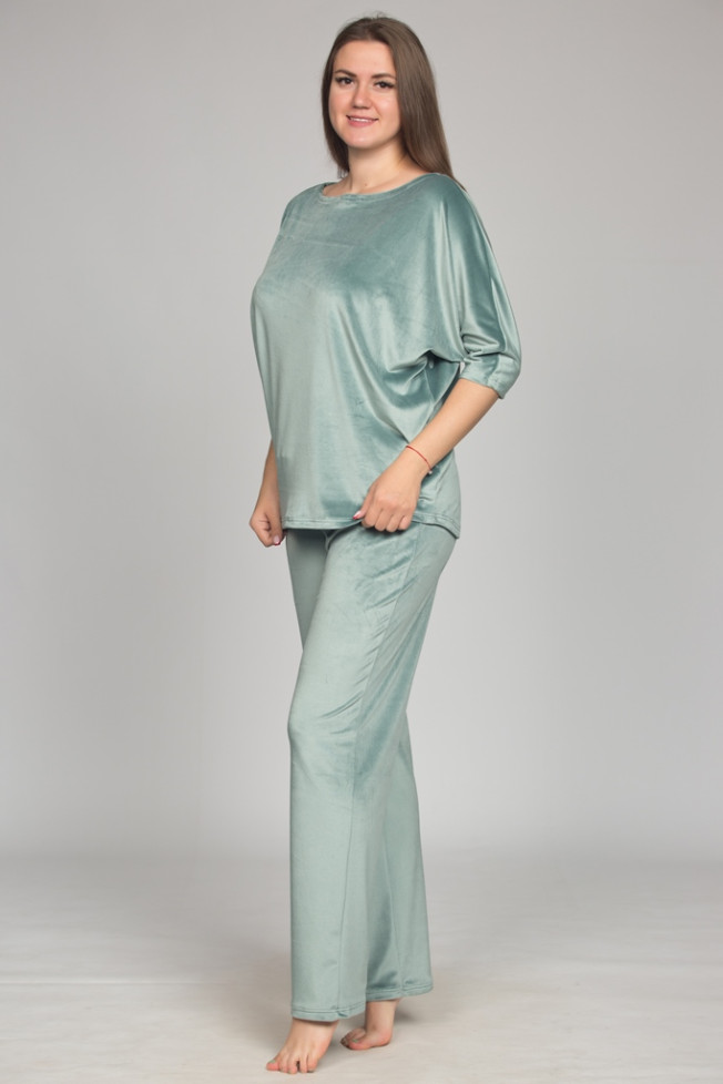 Костюм женский домашний велюровый "Весталия" 7787 фисташка