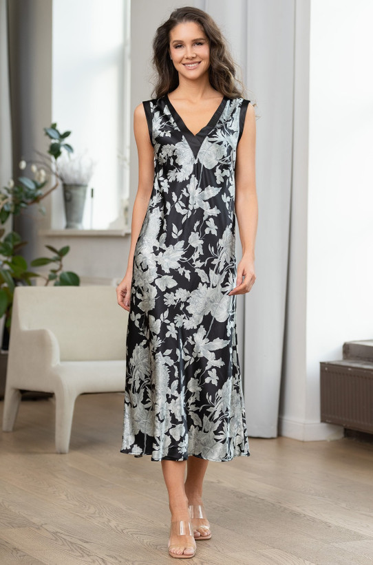 Сорочка длинная женская шелковая Mia-Amore "Vittoria" 5155 черный