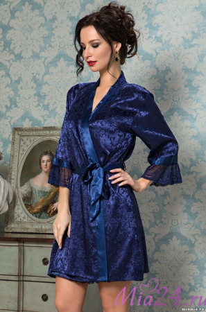 Халат женский Mia-Amore "Angelina Deluxe" 9533 синий Халат женский Mia-Amore "Angelina Deluxe" 9533 синий