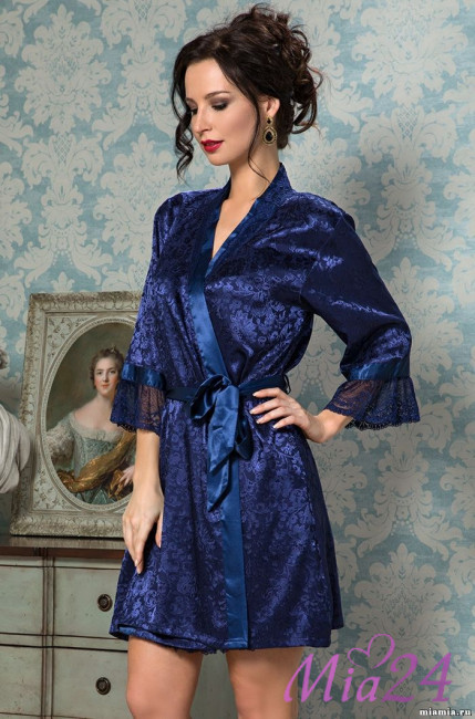 Халат женский Mia-Amore "Angelina Deluxe" 9533 синий