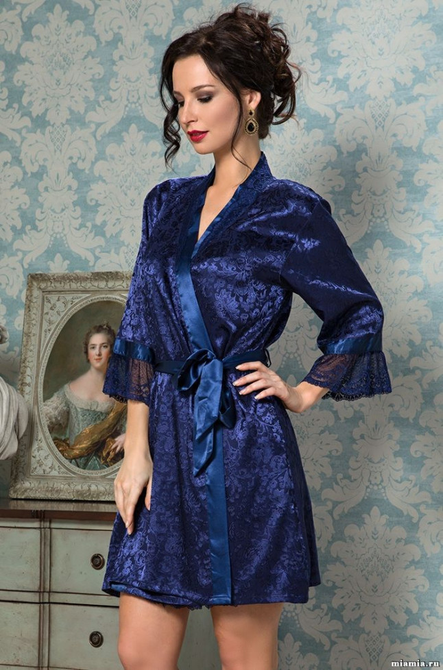 Халат женский Mia-Amore "Angelina Deluxe" 9533 синий