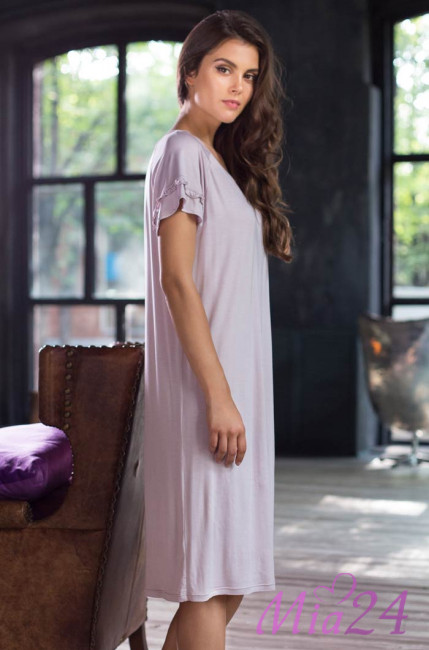 Сорочка женская с коротким рукавом из вискозы Mia-Mia "Gemma" 16154 сиреневый Сорочка женская с коротким рукавом из вискозы Mia-Mia "Gemma" 16154 сиреневый
