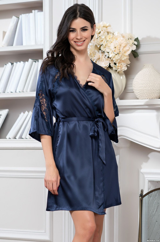 Халат женский Mia-Mella "Mirabella Fashion" 2213 синий