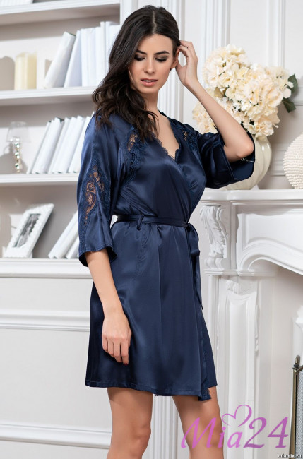 Халат женский Mia-Mella "Mirabella Fashion" 2213 синий Халат женский Mia-Mella "Mirabella Fashion" 2213 синий