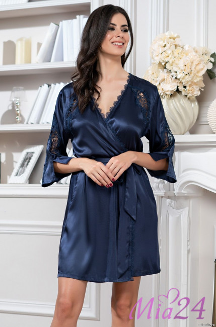 Халат женский Mia-Mella "Mirabella Fashion" 2213 синий Халат женский Mia-Mella "Mirabella Fashion" 2213 синий