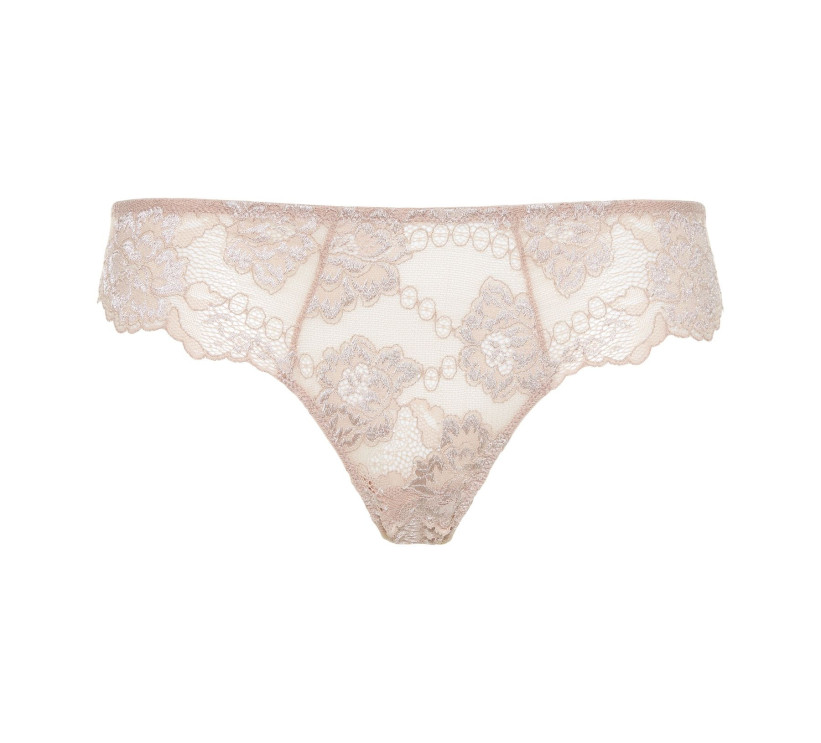 Кружевные трусы-бразильяна Lormar "Prestige" My Class бежевый