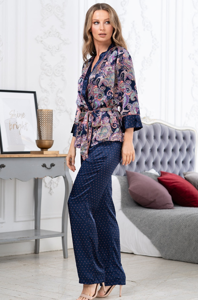 Комплект-тройка домашней одежды шелковый Mia-Amore "Ettro" 3518