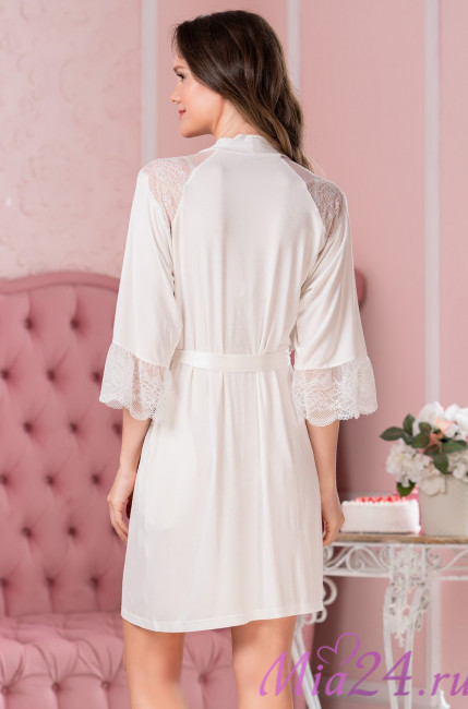 Халат женский из вискозы Mia-Amore "Leticia" 1673 молочный